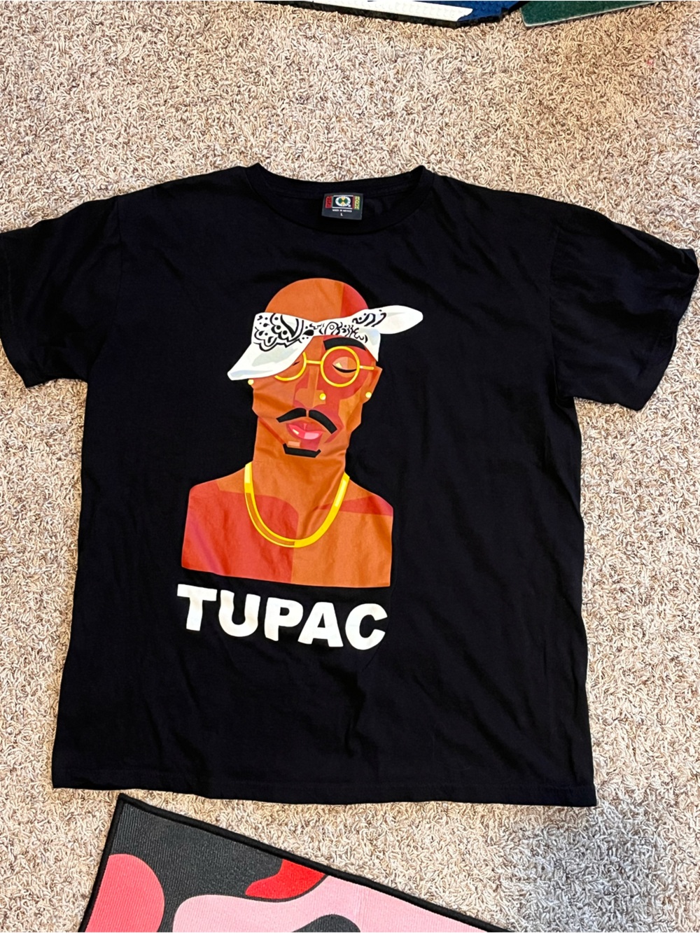 Cross Colours X Tupac Shakur Pop Art Tee 2pac Men's Large T-Shirt Rap